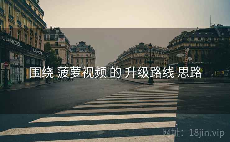 围绕 菠萝视频 的 升级路线 思路