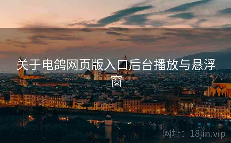 关于电鸽网页版入口后台播放与悬浮窗
