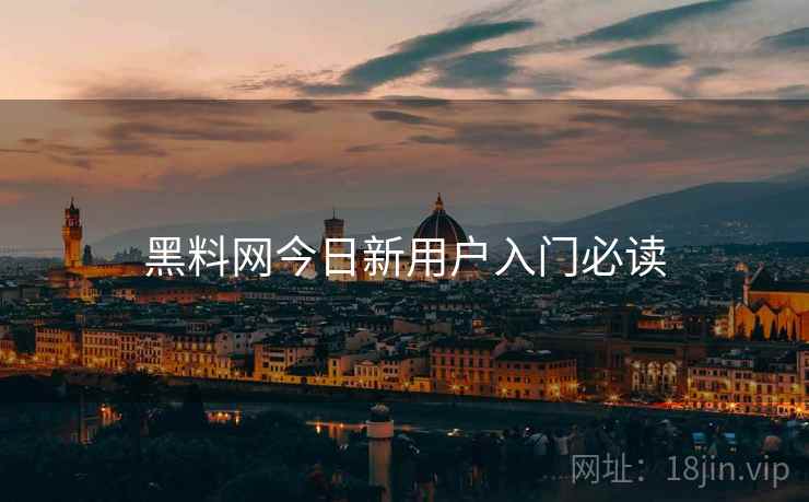 黑料网今日新用户入门必读