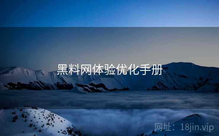 黑料网体验优化手册